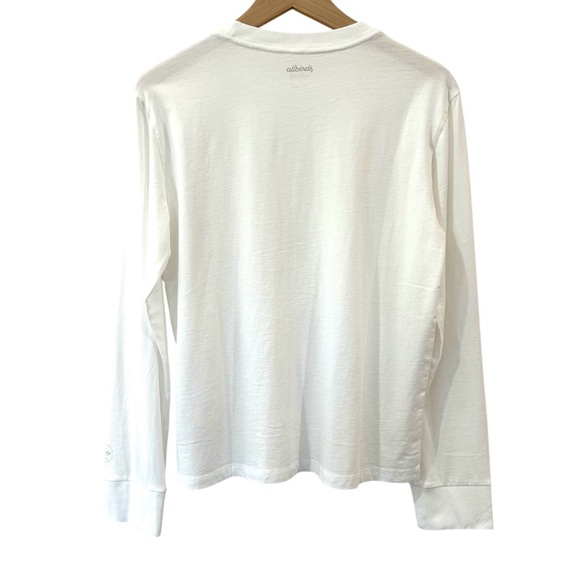 Allbirds women’s organic cotton long sleeve tee M blizzard white casual NWT - Picture 2 of 11